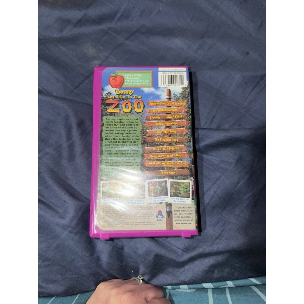 Barney Let's Go To The Zoo VHS 2001 Movie Tape Children's Purple Dinosaur Kid's